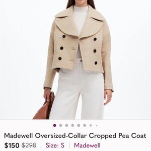 Madewell Cream Cropped Pea Coat